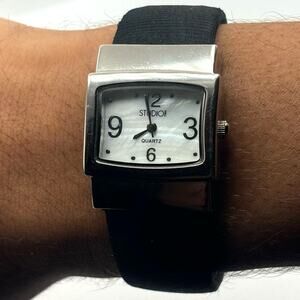 Silver & Black Studio Time Watch